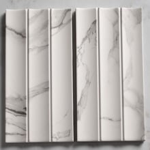 Teemo Matt Flute Statuario Marble Look Porcelain Tile
